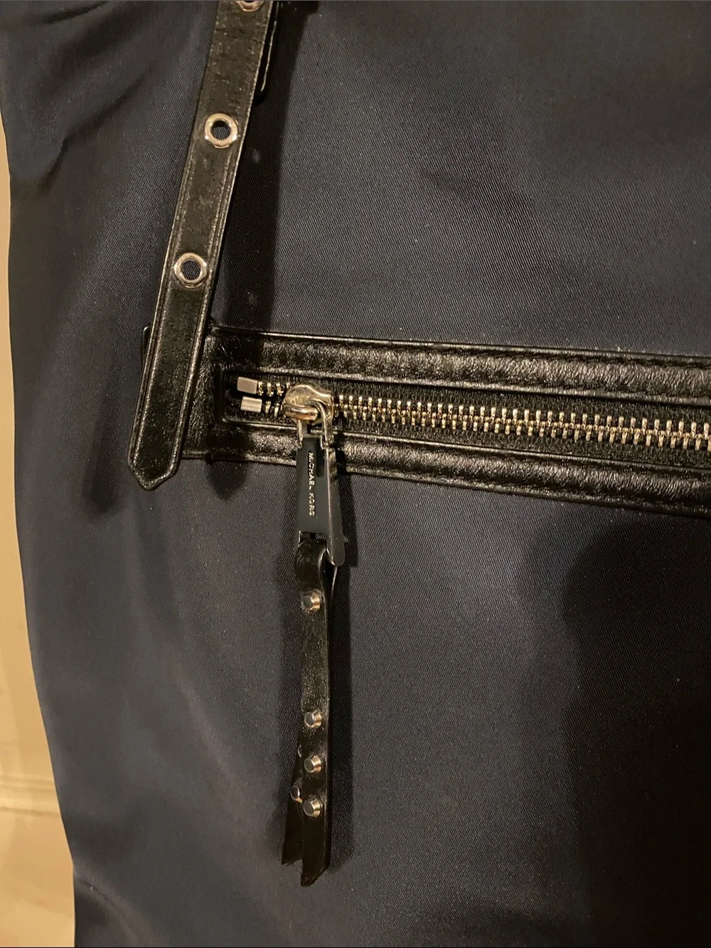 Michael Kors Navy Tote Bag with Studded Straps